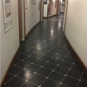 BBC TVC main corridor, not bad for 12 years, Amtico