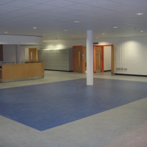 Some Lino work in Tyncastle High School, Edinburgh